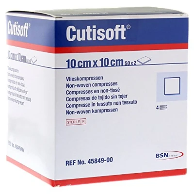 Abbildung von Cutisoft Vlieskompressen Steril 10x10 cm 50X2 St
