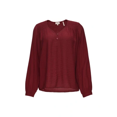 Abbildung von s.Oliver MET Gesmokte Details Bluse, Damen, Größe: 38, Rubinrot