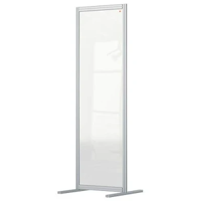Abbildung von Nobo Premium Plus Stellwand aus Acryl, 1,8m hoch, Modularer Spuck , Nies und Hustschutz, Hygienewand, 600x1800mm, durchsichtig, 1915517