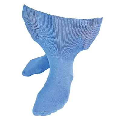 Abbildung von Extra breite Bambus Ödemsocken Dr.Socks Herren &amp; Damen Socken für geschwollene Füße, Knöchel, Beine Diabetiker Blau