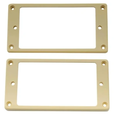 Abbildung von Musiclily Pro Flat Kunststoff Humbucker Pickup Rahmen Tonabnehmer Rings Frame Set für LP Les Paul E Gitarre, Creme