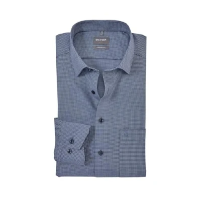 Abbildung von OLYMP Herren Oberhemd Langarm Luxor,Comfort fit,New Kent,Marine strukturiert,Gr.44