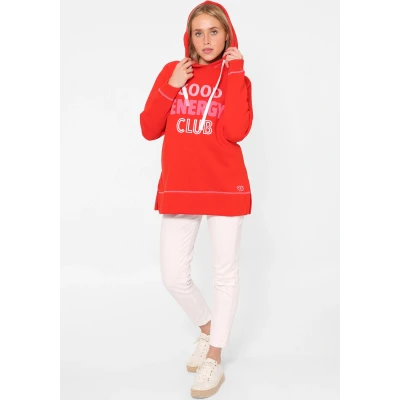 Abbildung von Zwillingsherz Hoodie &quot;&quot;Good Energy Club&quot;&quot;, Oversized mit Kapuze und Front Back Motiv