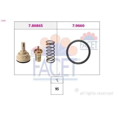 Abbildung von EPS 1.880.686 Kühlwasserthermostat 95 Made in Italy OE Equivalent mit Dichtung, ohne Verbindungsstücke VOLKSWAGEN: GOLF 5 Schrägheck, 6
