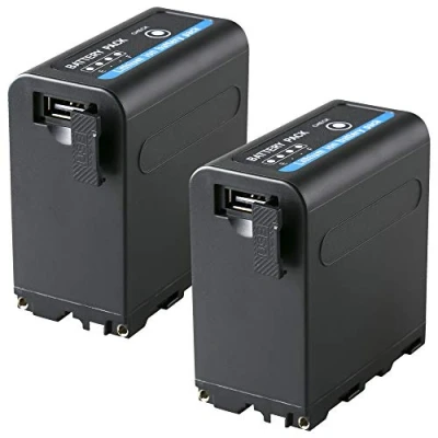 Abbildung von 2X SK Akku Ersatz für Sony NP F980 7850mAh LG Zellen F550 F750 F960 F970 F990 / 5V USB Ausgang und DC 8,4V EIN &amp;