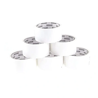 Abbildung von OFFICER PRODUCTS 15025031 14 Verpackungsklebeband Farbe: Weiß/ 6 Rollen/Breite 48mm x Länge 46m/ Farbiges PP Packband mit Acrylkleber/Verpackungsband Klebeband Paketklebeband/