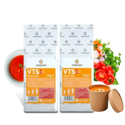 Abbildung von VENESSA VTS 1 Cremige Tomatensuppe 2 x 1kg Vending Maschine Suppenpulver Feine Tomato Soup Automatensuppe ohne Klumpen Schnelle Zubereitung Automatengeeignet