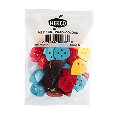 Abbildung von Dunlop DL FTP 0045 HE 113 Herco Flat Thumbpicks (24 Stück) farblich sort