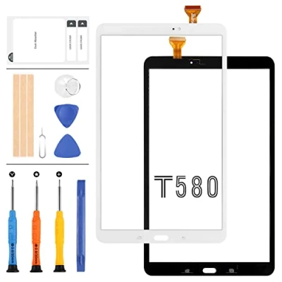 Abbildung von Touchscreen Digitizer für Samsung Galaxy Tab A 10.1 T580 T585 LCD Bildschirm SM Ersatz Reparaturset mit Werkzeugen (weiß, kein Display)