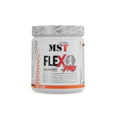 Abbildung von MST® Nutrition Flex Pro Pulver Kollagen, MSM, Glucosamin, Chondroitin &amp; Hyaluronsäure Hochwertige Rezeptur Made in Germany (300g, Orange)