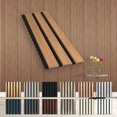 Abbildung von Hexim Wanddekoobjekt Teak (Akustikpaneele Musterstück flexible Lamellenwand Holz MDF Wandpaneele Lamellenverkleidung Wandverkleidung Innendekoration schalldämmend (Teak AP09 / APH09 Musterstück)
