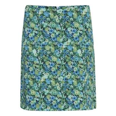 Abbildung von ICHI Minirock, Damen, Größe: XL, Blue green multi flower aop