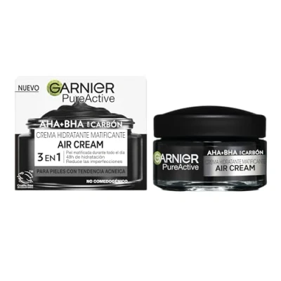 Abbildung von Garnier PureActive AHA+BHA Mattierende Feuchtigkeitscreme mit Kohle, 50 ml