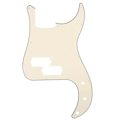 Abbildung von Musiclily 13 Löcher Precision Bass Pickguard P Schlagbrett für 4 Saiter Fender American/Mexican Standard Bass,3 lagig Crème