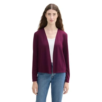 Abbildung von TOM Tailor Basic Strickjacke, Damen, Größe: XXL, Blackberry