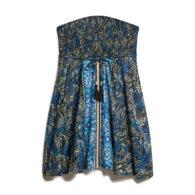 Abbildung von Superdry Damen St Tropez Bandeau Kleid Blatt Marineblaues Paisley Muster 40