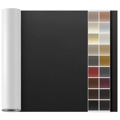 Abbildung von Leder Reparatur Set Schwarz,OAZ Kunstleder Selbstklebend 90 x 200 cm,Kunstleder Reparaturset Patch Selbstklebende Lederflicken für Autositze Möbel Sofa Taschen