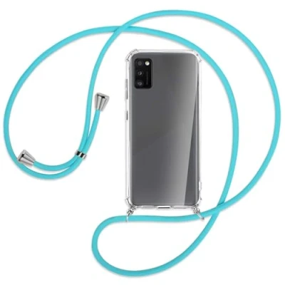 Abbildung von mtb more energy Handykette kompatibel mit Samsung Galaxy A41 (SM A415, 6.1&#039;&#039;) türkis Smartphone Hülle zum Umhängen Anti Shock Full TPU Case