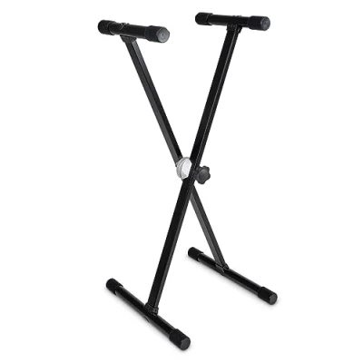 Abbildung von Gewa Baby Gear System Keyboardständer (Höhe 55 80 cm, Tiefe 40 Einstrebig) Schwarz