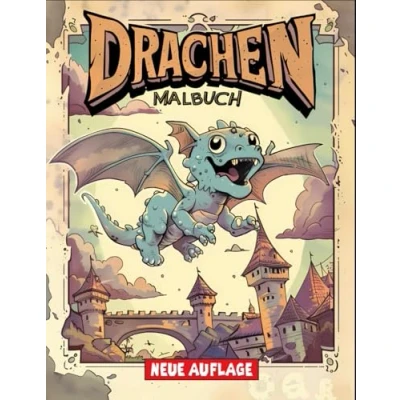 Abbildung von Drachen Malbuch: [Neue Ausgabe] Mit über 55 einzigartigen Malvorlagen für Kinder im Alter von 6 bis 12 Jahren, Jungen und Mädchen.