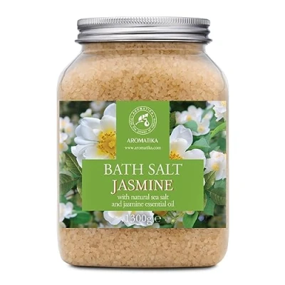 Abbildung von Meer Badesalz Jasmin 1300g Bade Meersalz mit Ätherischem Jasminöl Aromatherapie Badewanne Körperpflege Guter Schlaf Baden Entspannung Gute Laune Badezusatz Blumiger Badeduft