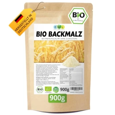 Abbildung von EWL Naturprodukte Backmalz 900g Bio Malz, enzymaktiv, 100% deutsche Gerste Gerstenmalz, für Brot und Brötchen