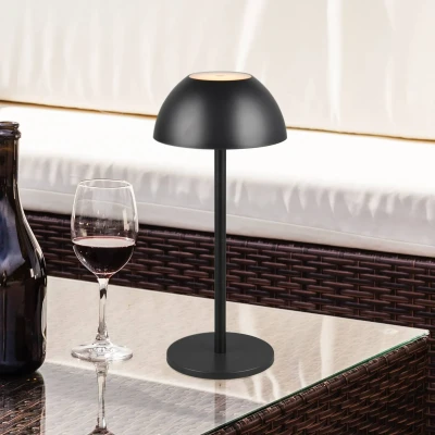 Abbildung von Reality Leuchten LED Außen Akku Tischleuchte Ricardo R54106132, Kunststoff Schwarz matt, inkl. 1.7 Watt LED, 4 fach Touch