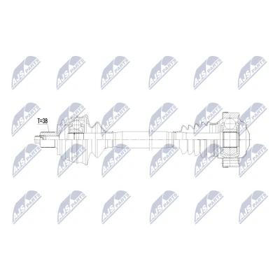 Abbildung von NTY NPW AU 085 Antriebswelle Hinterachse links, rechts 667mm Automatikgetriebe AUDI: A8 D3