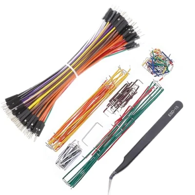 Abbildung von Bestlus Breadboard Jumper Wires kabel 20 AWG plus 140 U Form Vorgeformte und Sortierte dupont Steckbrücken Kits ESD Pinzette Wire M/M 0,1&quot; Kopf (6&quot;/MM)