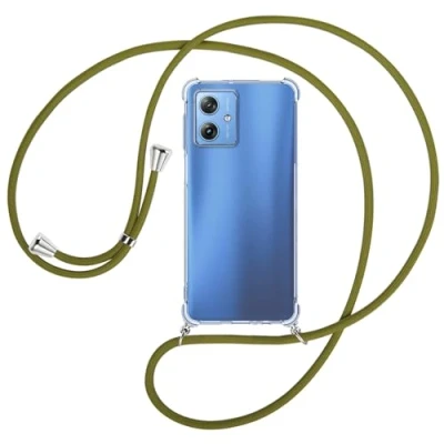 Abbildung von mtb more energy® Handykette kompatibel mit Motorola Moto G54 5G Khaki Smartphone Hülle zum Umhängen Anti Shock Full TPU Case