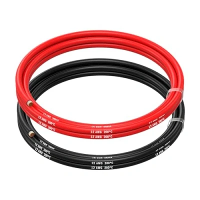 Abbildung von MMOBIEL 12 AWG Silikon Elektronik Kabel Gauge (3,31mm²) Verzinnte Kupferkabel 2 Separate Rot &amp; Schwarz Jede 1,5 m / 5 ft für RC, Drohnen, 3D Drucker, Batterien, Sprecherkabel, Led Strips