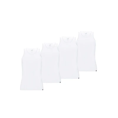 Abbildung von Puma Herren 4ER PACK BASIC, UNTERHEMD, Rundhals Top, Herren, Größe: Large, Weiß
