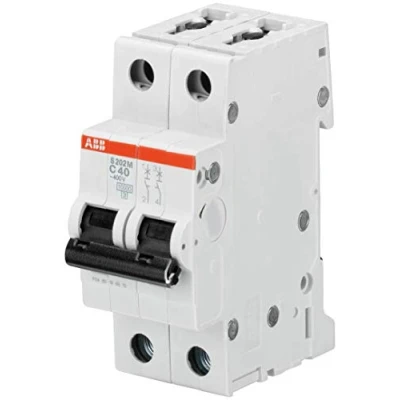Abbildung von ABB S200M MCB Leitungsschutzschalter Typ C, 2 polig 40A 440V, Abschaltvermögen 10 kA System Pro M Compact