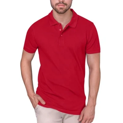 Abbildung von HRM Herren Heavy Stretch Polo, rot, Gr. M I Premium Polo Shirt aus 95% Baumwolle &amp; 5% Elasthan Basic Polohemd bis 40C waschbar Hochwertige nachhaltige Kleidung Workwear