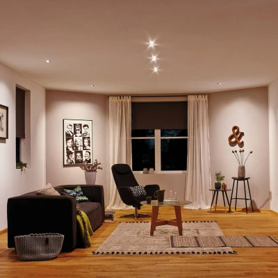 Abbildung von Paulmann 93073 LED Einbauleuchte Modul Smart Home Zigbee Warmweiß Coin rund 50mm 6W 470lm 230V 2700K Satin dimmbar Deckenspot Kunststoff