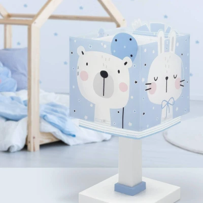 Abbildung von Dalber Kinder Tischlampe Nachttischlampe kinderzimmer Baby Jungle Tiere Dschungeltiere Blau, 63111T, E14