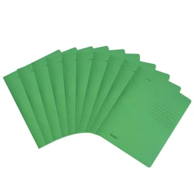 Abbildung von Original Falken 10er Pack Schnellhefter Intensivfarben. Made in Germany. Gebrauchsfertig gefaltete Hefter aus Recycling Karton, DIN A4 kaufmännische und Behördenheftung dunkelgrün Blauer Engel