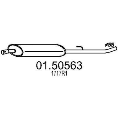Abbildung von MTS 01.50563 Mittelschalldämpfer 1650 PEUGEOT: 807, CITROËN: C8