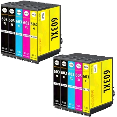 Abbildung von Amaprint 10 Patronen kompatibel mit Epson 603XL Multipack für WF2810 WF2820 WF2830 WF2835 WF2840 WF2845 WF2850 WF2870 XP2105 XP2150 XP2155 XP3105 XP3150 XP3155 XP4105 XP4150 XP4155
