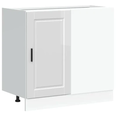 Abbildung von vidaXL Küchenunterschrank Porto Hochglanz Weiß Holzwerkstoff, Unterschrank, Spülenunterschrank, Schrank Küche, Küchenschrank, Unterschrank für Küche