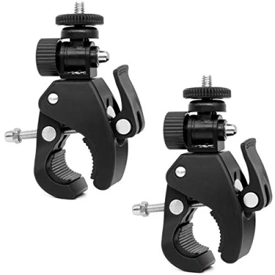 Abbildung von gexuamz Kugelkopf Blitzschuh Adapter Stativkopf Klemme 2 Stücke Artikuliert Einstellbare Kamera Klammer Standard 1/4 Zoll Schraube für Kameras, Flash Light, Stativ, DV Monitor, LED Lights