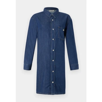 Abbildung von Calvin Klein Jeans Belted Shirt Dress Jeanskleid, Damen, Größe: XS, Denim blue