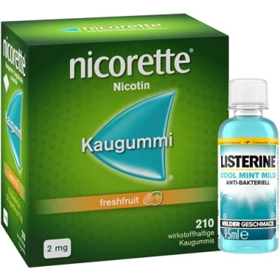 Abbildung von nicorette Kaugummi 4mg freshfruit zur Rauchentwöhnung 210 St