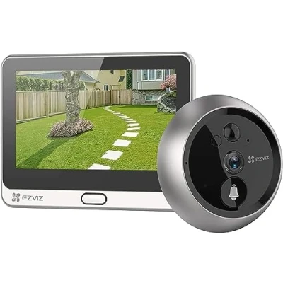 Abbildung von EZVIZ WLAN Türklingel mit 4600mAh Akku, 4,3 Zoll Farbbildschirm, 155 Weitwinkel und PIR Sensor, 2MP Türspion Kamera drahtlosen Monitor, Zwei Wege Audio Live Ansicht verfügbar, DP2C