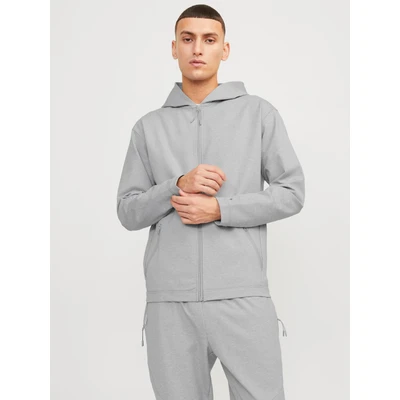 Abbildung von Jack &amp; Jones Sweatjacke, Herren, Größe: Large, Light grey melange