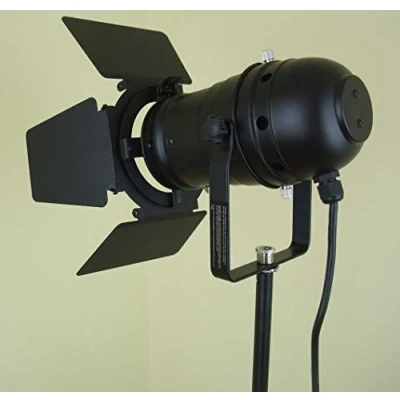 Abbildung von PAR 30 Spot Light Scheinwerfer SCHWARZ black mit Torblende, E 27 Fassung &amp; Kabel Schuko Stecker