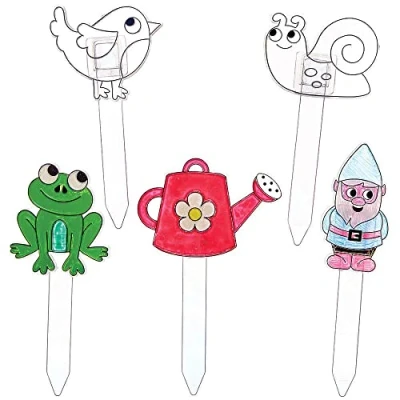 Abbildung von Baker Ross FC834 Sonnenfänger Pflanzenschilder 6er Pack, Bastelset für Kinder zum Bemalen, Gemüseschilder Anmalen, Mittel