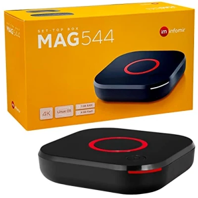 Abbildung von MAG 544 Original Infomir &amp; hb digital 4K Set Top Box Multimedia Player Internet TV Receiver UHD 60FPS 2160p@60 FPS HDMI 2.1 und HEVC Unterstützung USB3.0 4X ARM Cortex A35 + Kabel