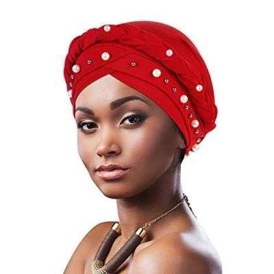 Abbildung von DRESHOW Haarwickel für Schwarze Damen Schal Turban Langes Haar Kopfwickel Kopftuch Weiche Stirnband Schals Gap