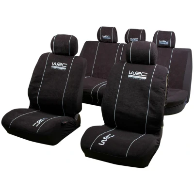 Abbildung von WRC 007338 Sitzschonbezug schwarz Mit Motiv Polyester vorne und hinten